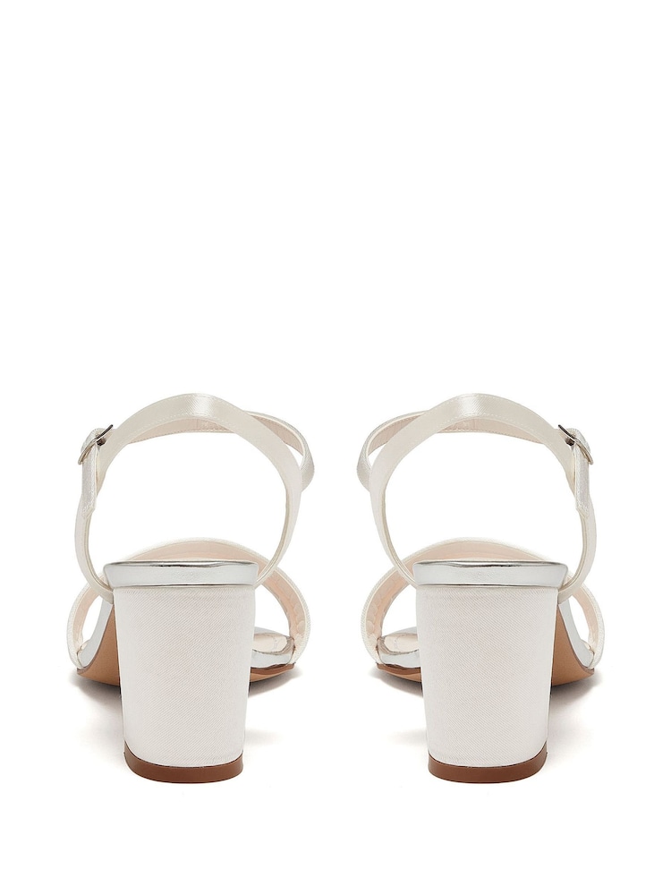 Rainbow Club Cream Regular Fit Wedding Margot Satin Bridal Sandals - Image 3 of 4
