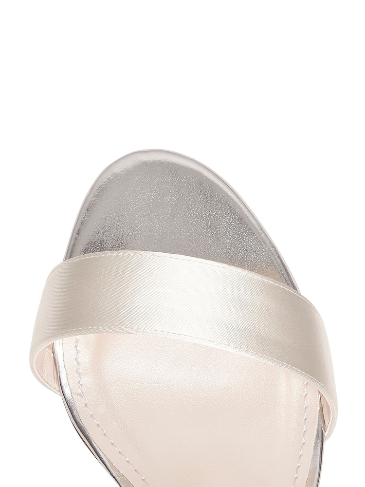 Rainbow Club Cream Regular Fit Wedding Margot Satin Bridal Sandals - Image 4 of 4