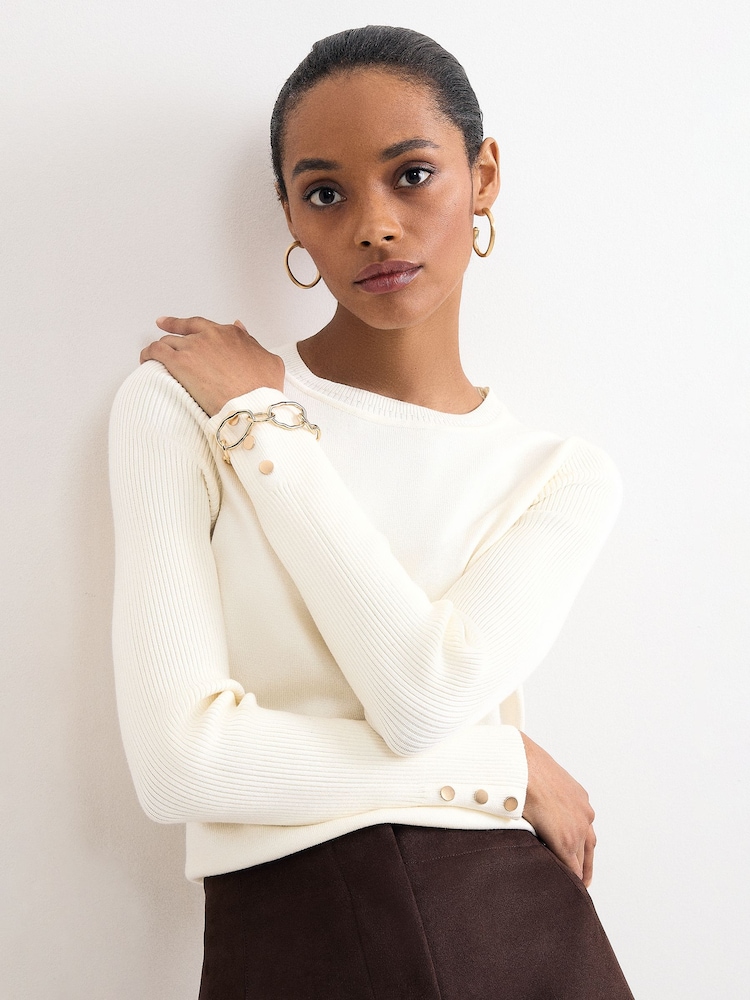 Phase Eight White Larissa Layering Knit Jumper - Image 1 of 7 Phase Eight White Larissa Layering Knit Jumper - Image 1 of 7