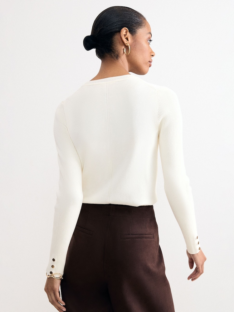 Phase Eight White Larissa Layering Knit Jumper - Image 2 of 7 Phase Eight White Larissa Layering Knit Jumper - Image 2 of 7