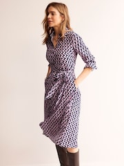 Boden Pink Black Kate Midi Shirt Dress - Image 3 of 5