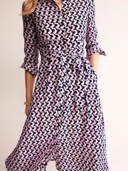 Boden Pink Black Kate Midi Shirt Dress - Image 4 of 5