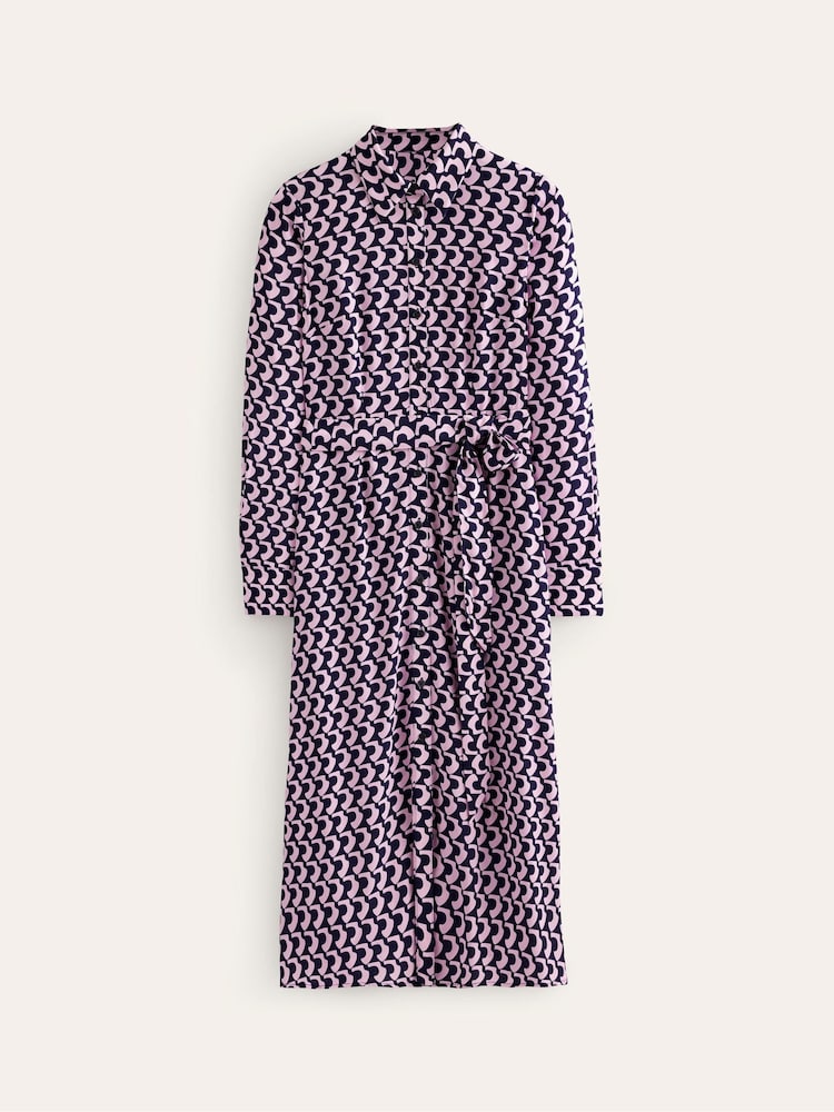 Boden Pink Black Kate Midi Shirt Dress - Image 5 of 5