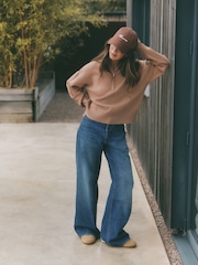 self. Dark Blue Mid Rise Wide Leg Jeans - Image 2 of 8