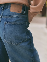 self. Dark Blue Mid Rise Wide Leg Jeans - Image 5 of 8
