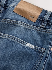 self. Dark Blue Mid Rise Wide Leg Jeans - Image 8 of 8