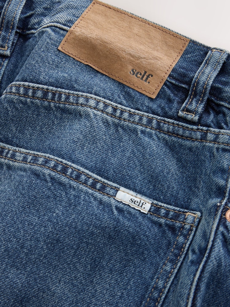 self. Dark Blue Mid Rise Wide Leg Jeans - Image 8 of 8 self. Dark Blue Mid Rise Wide Leg Jeans - Image 8 of 8