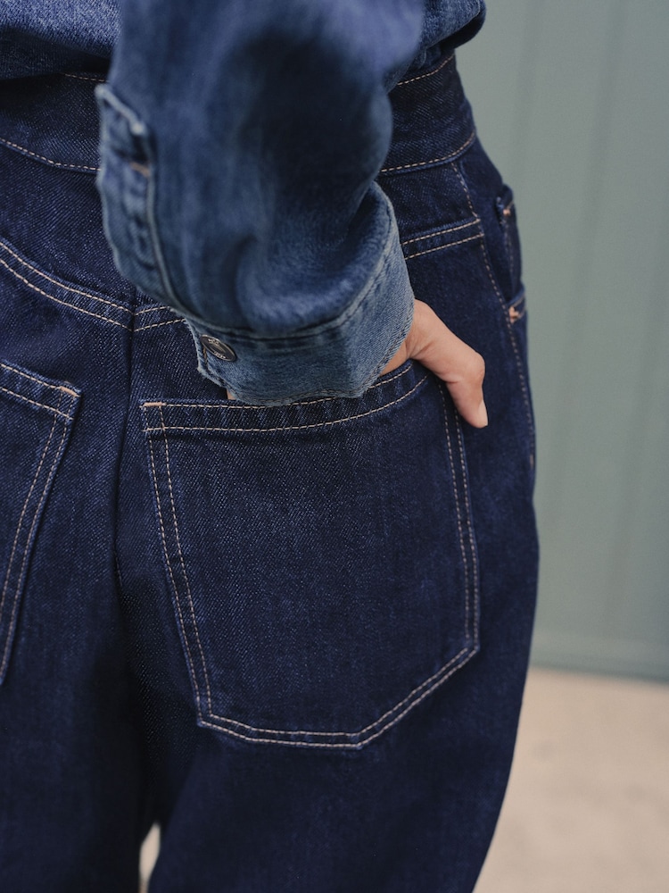 Indigo Rinse Blue Authentic High Rise Straight Leg Jeans - Image 4 of 4