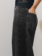 Black High Rise Lace Wide Leg Jeans - Image 5 of 9