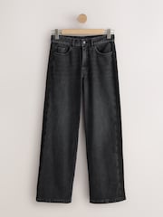 Black High Rise Lace Wide Leg Jeans - Image 6 of 9