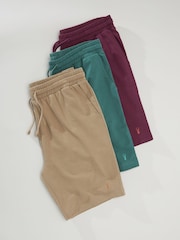 Red/Green/Tan Lightweight 100% Cotton Shorts 3 Pack - Image 8 of 13