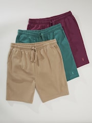 Red/Green/Tan Lightweight 100% Cotton Shorts 3 Pack - Image 9 of 13