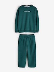 Cotton On Green Sammy Oversize Crew & Barrel Trackpant Set - Image 1 of 1