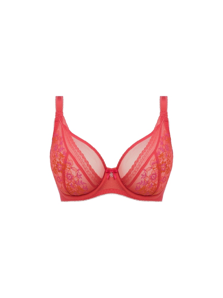 Freya Red Strawberry Ice Sydnie Underwire High Apex Plunge Bra - Image 4 of 4 Freya Red Strawberry Ice Sydnie Underwire High Apex Plunge Bra - Image 4 of 4