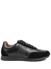 Jones Bootmaker Black Salvi Wide Fit Leather Trainers - Image 2 of 6