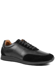 Jones Bootmaker Black Salvi Wide Fit Leather Trainers - Image 3 of 6