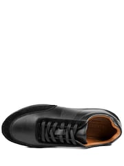 Jones Bootmaker Black Salvi Wide Fit Leather Trainers - Image 5 of 6