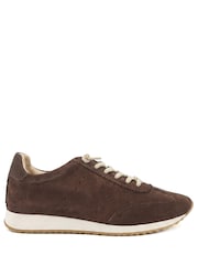 Marrón - Jones Bootmaker Alenya Suede Leather Lace Up Trainers - Imagen 2 de 6