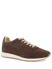 Marrón - Jones Bootmaker Alenya Suede Leather Lace Up Trainers - Imagen 3 de 6