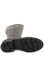 Smeđa - Jones Bootmaker Domino debele kožne duge Čizme - Slika 6 od 6
