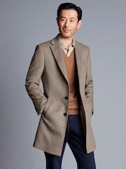 Charles Tyrwhitt Natural Pure Wool Overcoat - Image 1 of 6