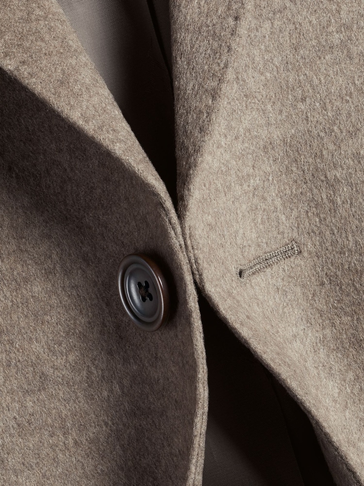 Charles Tyrwhitt Natural Pure Wool Overcoat - Image 5 of 6