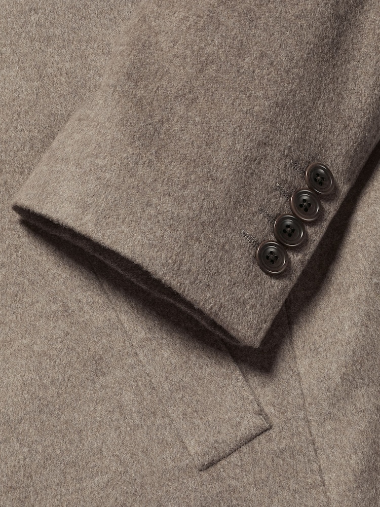 Charles Tyrwhitt Natural Pure Wool Overcoat - Image 6 of 6