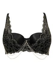 Pour Moi Black Laced in Gold Demi Padded Bra - Image 6 of 7