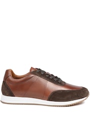 Jones Bootmaker Brown Salvi Wide Fit Leather Trainers - Image 3 of 6