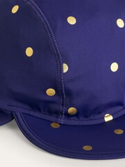 Boden Navy Spot Printed Sun-Safe Swim Hat - Image 2 of 2