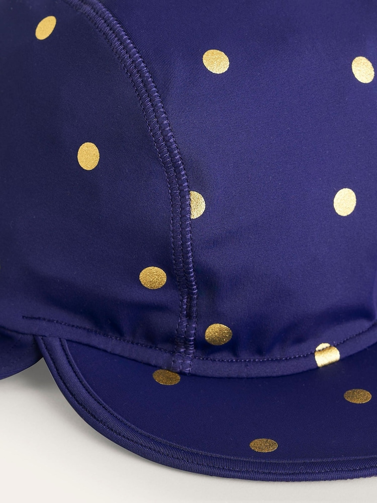 Boden Navy Spot Printed Sun-Safe Swim Hat - Image 2 of 2
