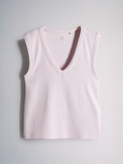 The Set 5 Pack Deep V-Neck Ribbed Vests Navy/Burgundy/Pink/Ecru - Image 3 of 8