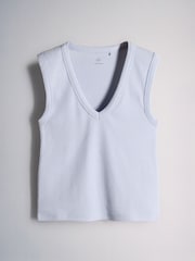 The Set 5 Pack Deep V-Neck Ribbed Vests Navy/Burgundy/Pink/Ecru - Image 6 of 8