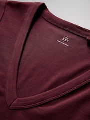 The Set 5 Pack Deep V-Neck Ribbed Vests Navy/Burgundy/Pink/Ecru - Image 7 of 8