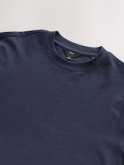 Navy Blue 100% Cotton Lightweight Crew Neck Sweatshirt - Image 7 of 8