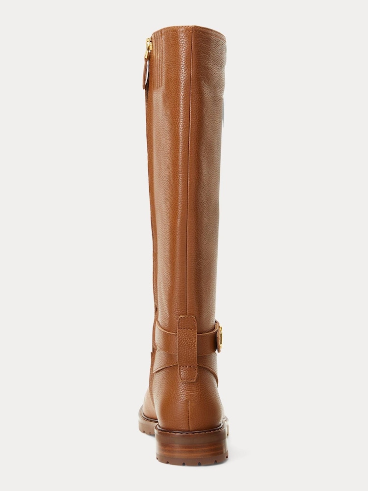 Lauren Ralph Lauren Hallee Tumbled Leather Tall Boot - Image 3 of 3