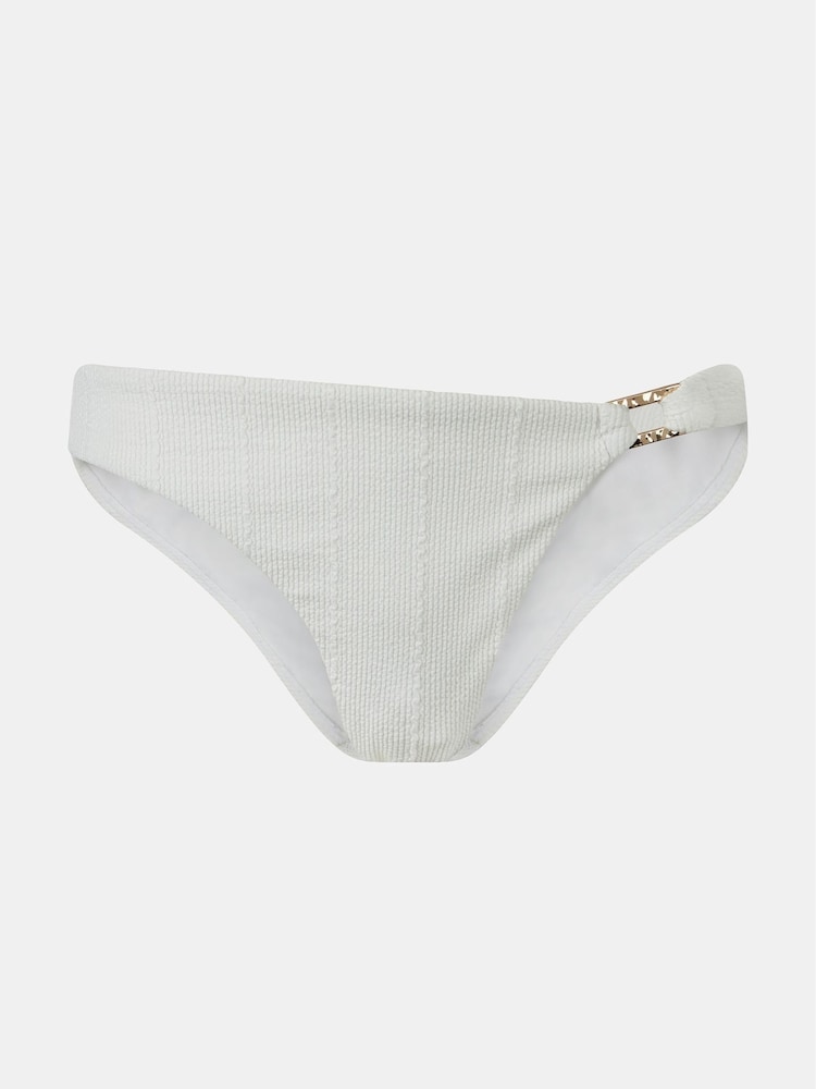 Mint Velvet White Ripple Hardware Bikini Briefs - Image 4 of 5