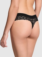 Victoria's Secret PINK Black Thong No Show Lace Knickers - Image 2 of 3