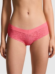 Victoria's Secret PINK Coral Pink Hipster No Show Lace Knickers - Image 1 of 3