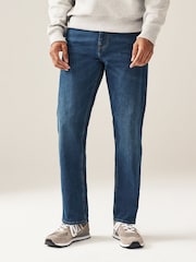 Blue Mid Single Straight Fit Classic Stretch Jeans - Image 1 of 9