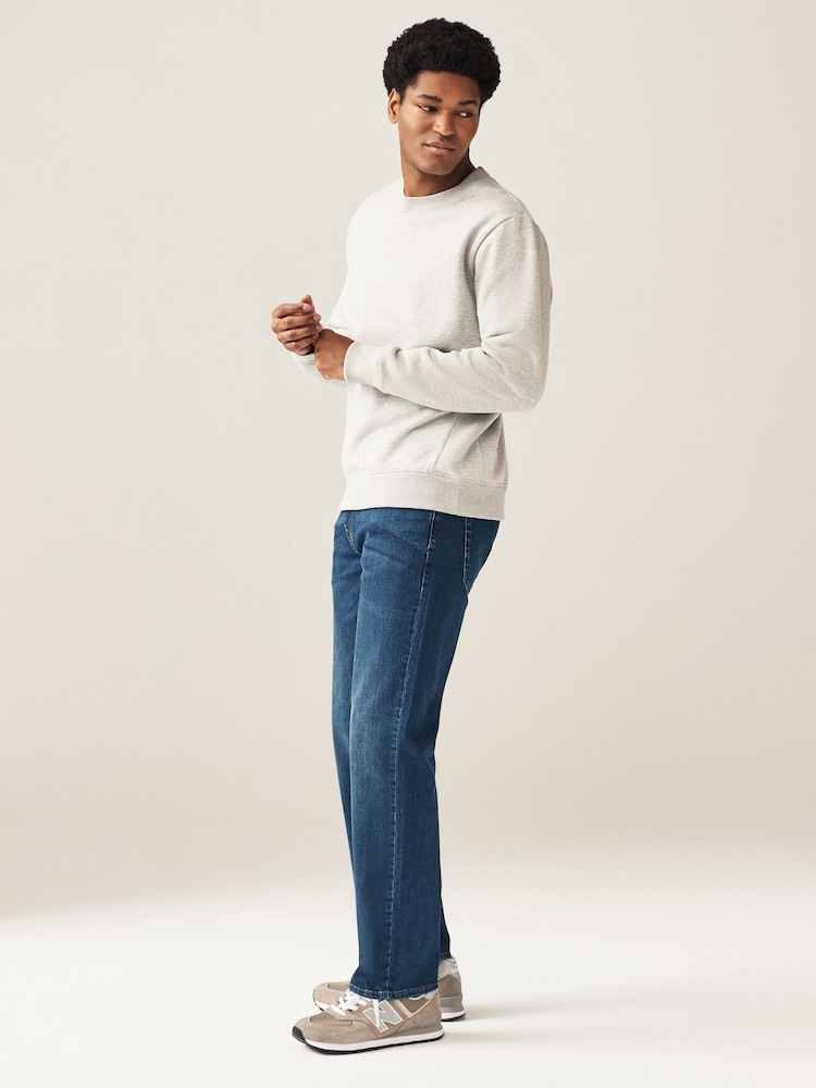 Blue Mid Single Straight Fit Classic Stretch Jeans - Image 3 of 9