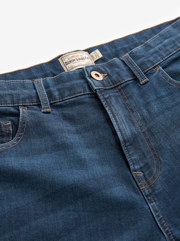 Blue Mid Single Straight Fit Classic Stretch Jeans - Image 7 of 9
