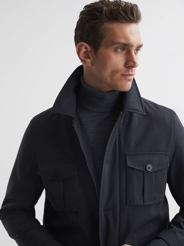 Azul marino - Chaqueta guerrera de inspiración militar Ellis de Reiss - Imagen 1 de 5