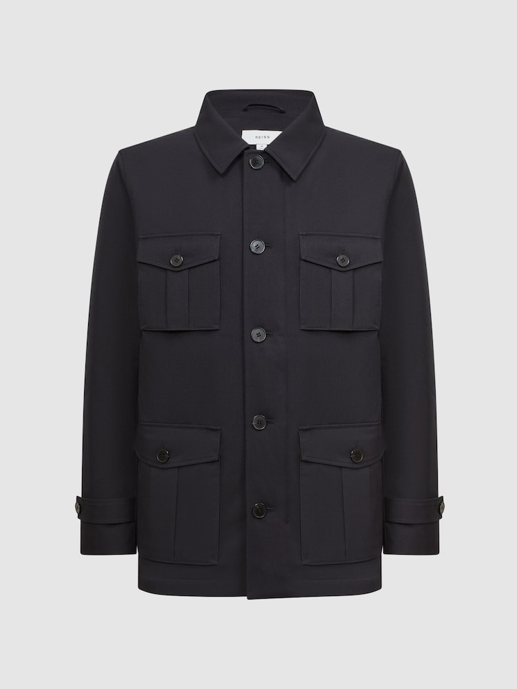 Azul marino - Chaqueta guerrera de inspiración militar Ellis de Reiss - Imagen 2 de 5