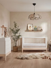 Gaia Baby Natural Ash  White Eos Cot & Dresser 2 Piece Nursery Furniture Set - Image 1 of 4