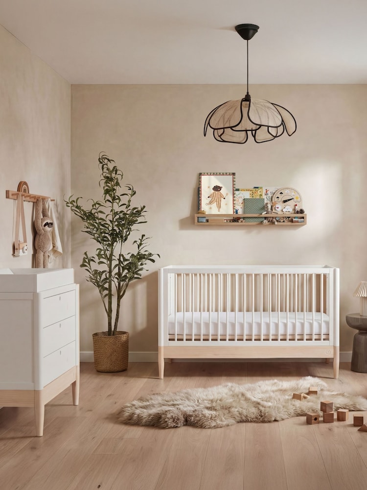 Gaia Baby Natural Ash  White Eos Cot & Dresser 2 Piece Nursery Furniture Set - Image 1 of 4