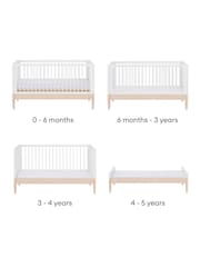 Gaia Baby Natural Ash  White Eos Cot & Dresser 2 Piece Nursery Furniture Set - Image 3 of 4