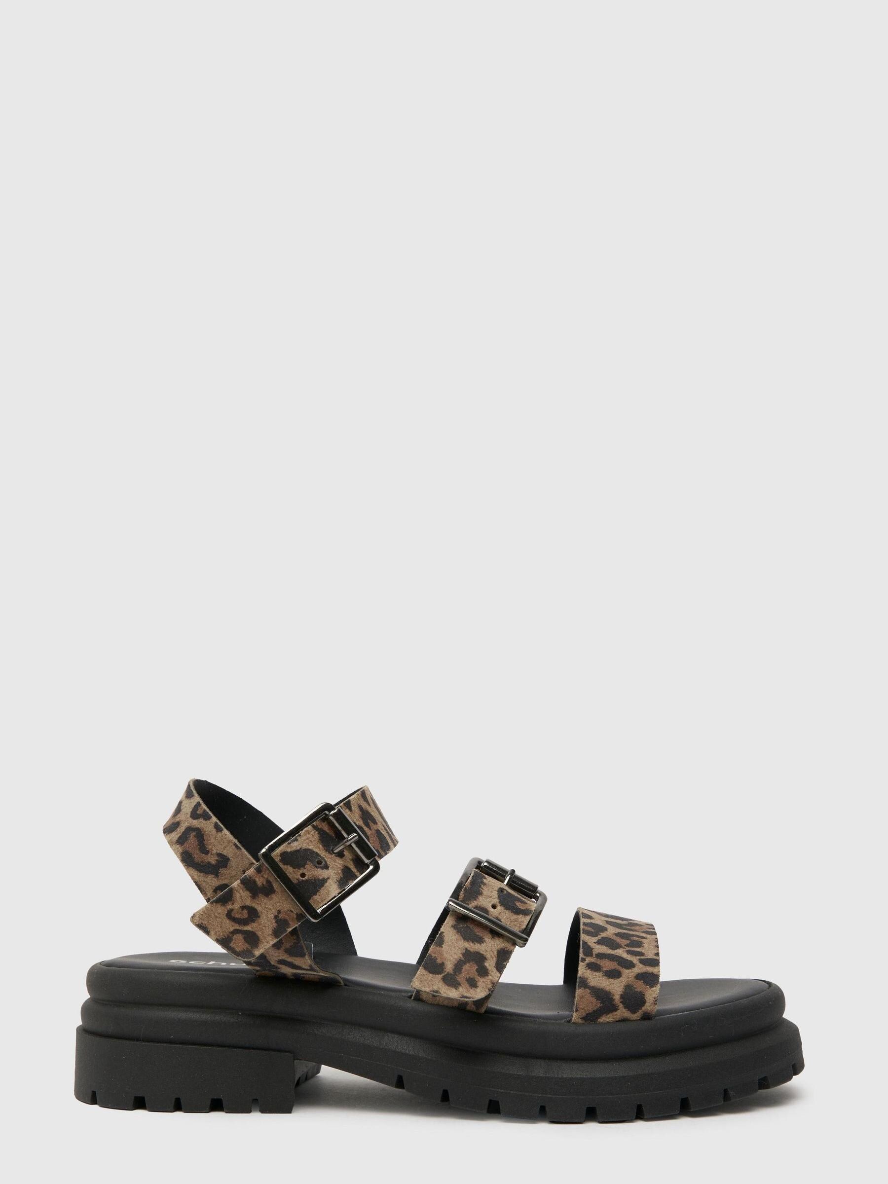 Buy Schuh Tyla Leopard Chunky Sandals from Next Luxembourg