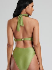 South Beach Green Twist Bikni Top And High Waist Briefs - Image 2 of 6