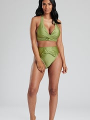 South Beach Green Twist Bikni Top And High Waist Briefs - Image 6 of 6